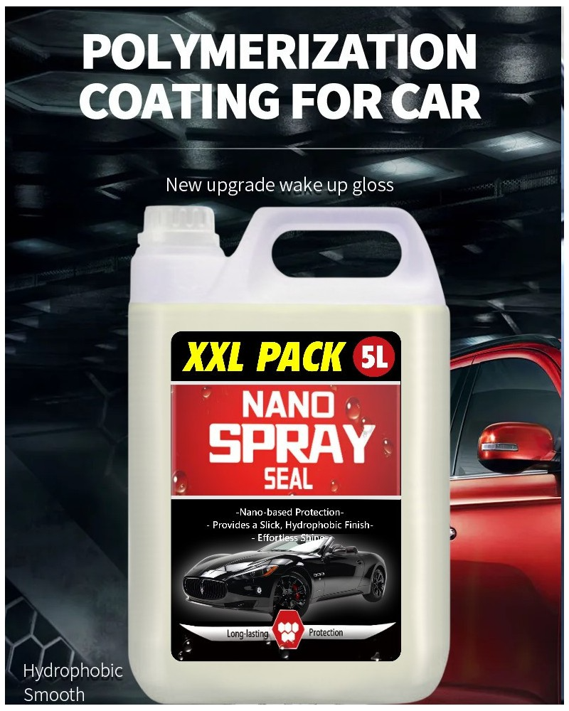 1 x Solutie Nano 5L, pentru masina, cu acoperire rapida + carpa moale + spray cu pulverizator